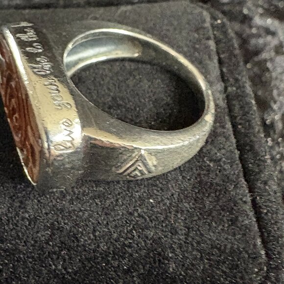 Silpada Live Your Life 925 Sterling Silver and Carved Wood Ring R2023 - Picture 5 of 6